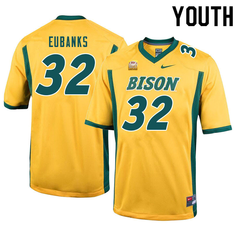 Youth #32 Courtney Eubanks North Dakota State Bison College Football Jerseys Sale-Yellow - Click Image to Close